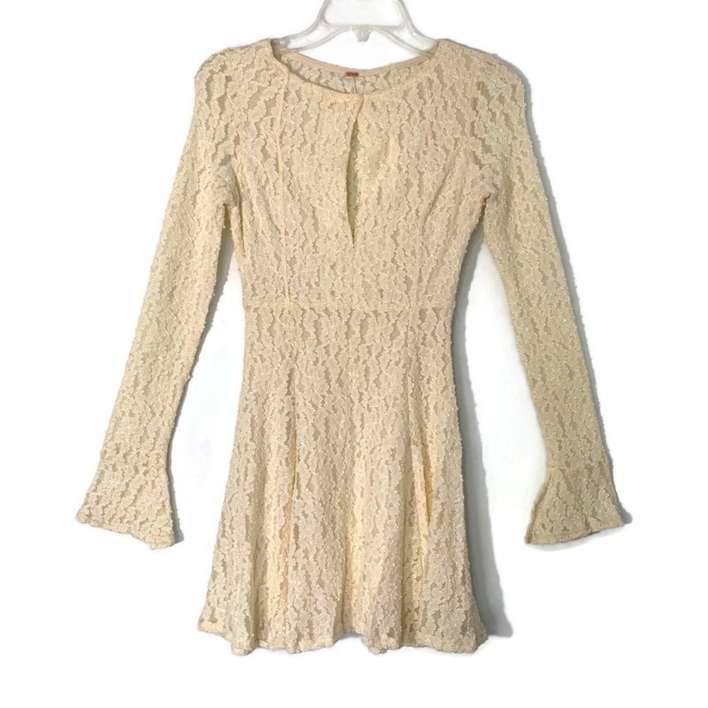 Free People Teen Witch Shearling Ivory Lace Dress Size X Small